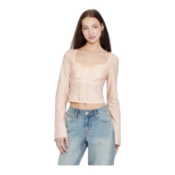 4/$20 NWT Wild Fable Long Sleeve Women's Top- Light Pink XXS - Picture 5 of 8